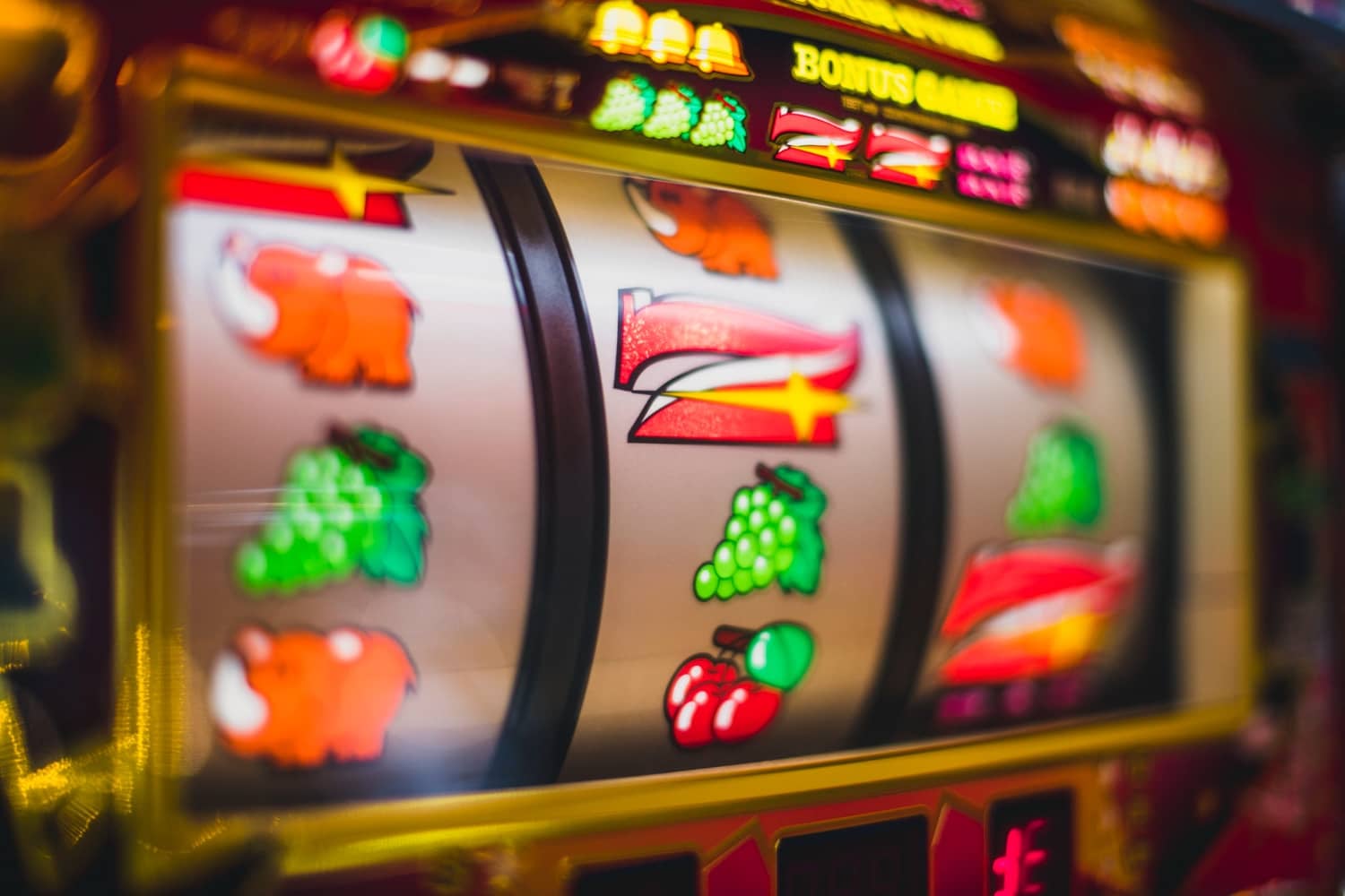 Grid of slots and table games inside an online casino lobby