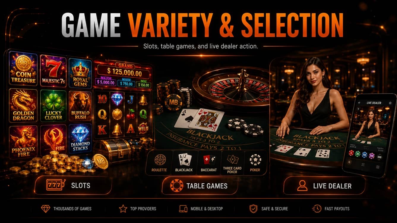 Spielauswahl bei Mybookie Casino